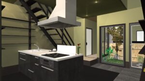 京都市東山区泉涌寺・和モダン狭小3階建て・1階店舗