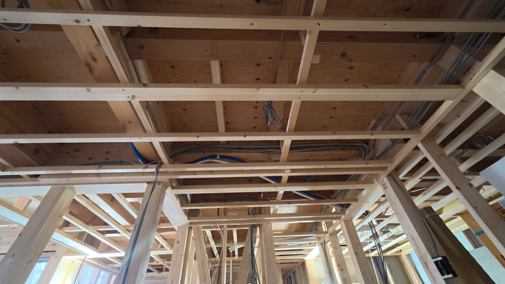 滋賀県大津市稲葉台の注文住宅、工事中、電気工事、配線