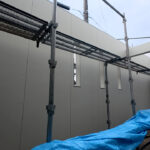 滋賀県大津市稲葉台の注文住宅、工事中、外壁、スリット、サイディング