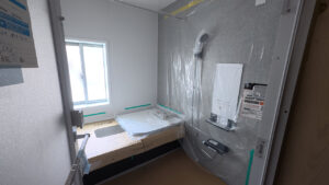 滋賀県大津市稲葉台の注文住宅、工事中、風呂