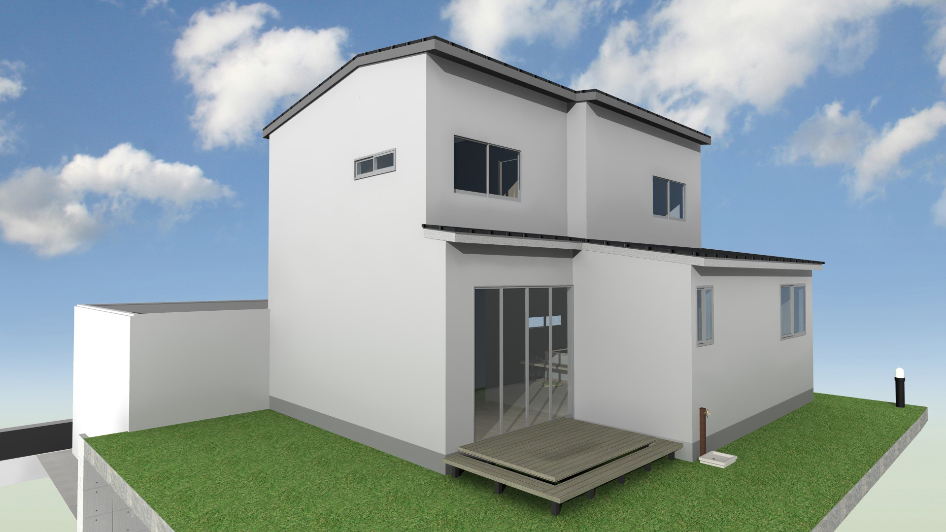 京都府宇治市の高低差のある土地に、ビルドインガレージのある和モダンの理想邸宅,外観