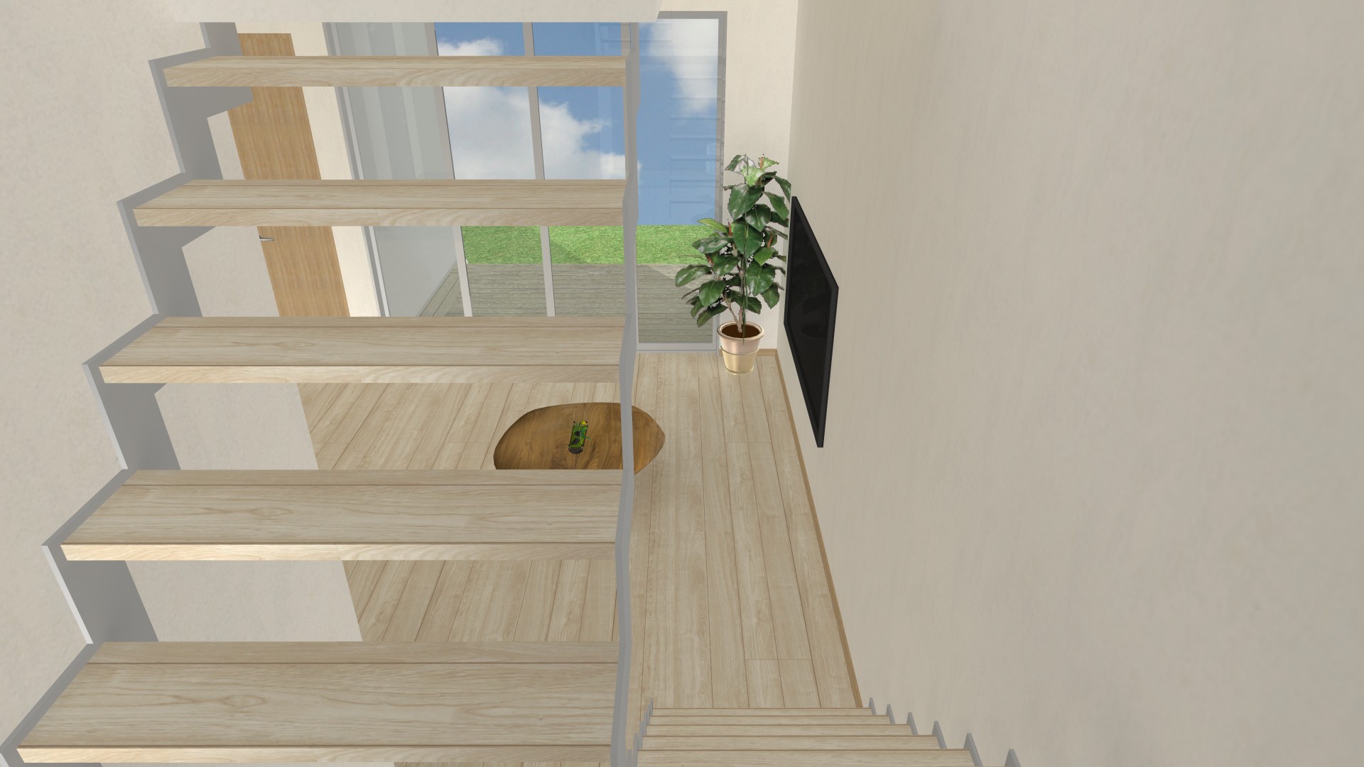 京都府宇治市の高低差のある土地に、ビルドインガレージのある和モダンの理想邸宅,居酒屋風カウンター,キッチン,LDK,階段