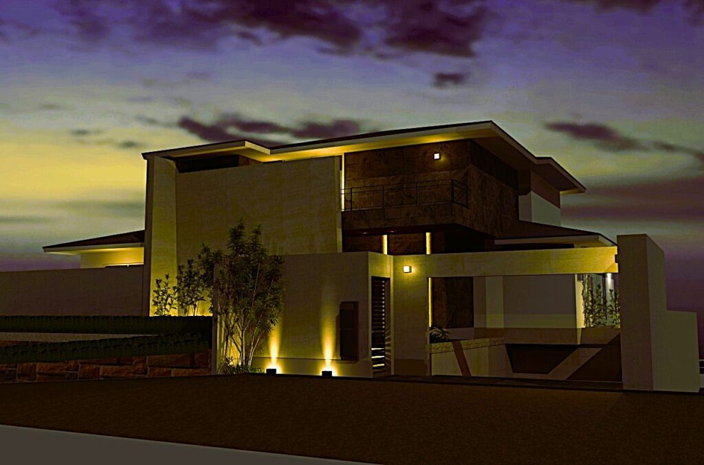 敷地の高低差を活かした住宅設計、坂道、高低差を利用地下駐車場