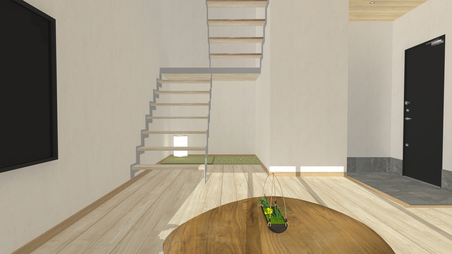 京都府宇治市の高低差のある土地に、ビルドインガレージのある和モダンの理想邸宅,居酒屋風カウンター,キッチン,LDK