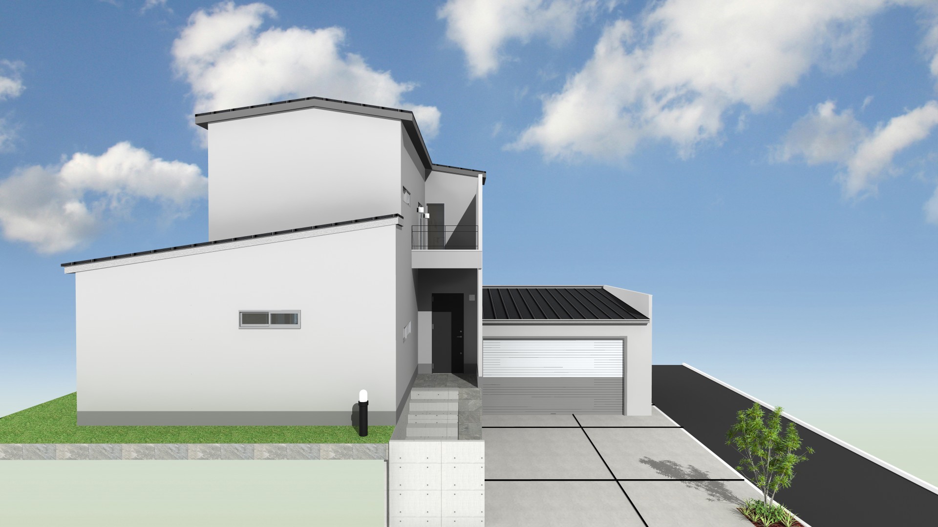 京都府宇治市の高低差のある土地に、ビルドインガレージのある和モダンの理想邸宅,外観