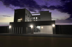 敷地の高低差を活かした住宅設計、既存石積擁壁