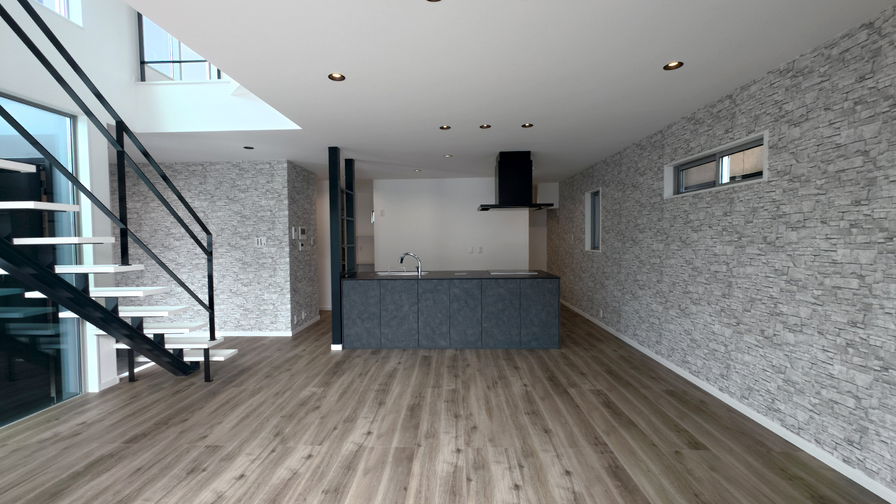 滋賀県大津市稲葉台の注文住宅、京都、注文住宅、工務店、建築士事務所、施工例、工事中、外構、土間、タイル、砂利、パティオ、外観