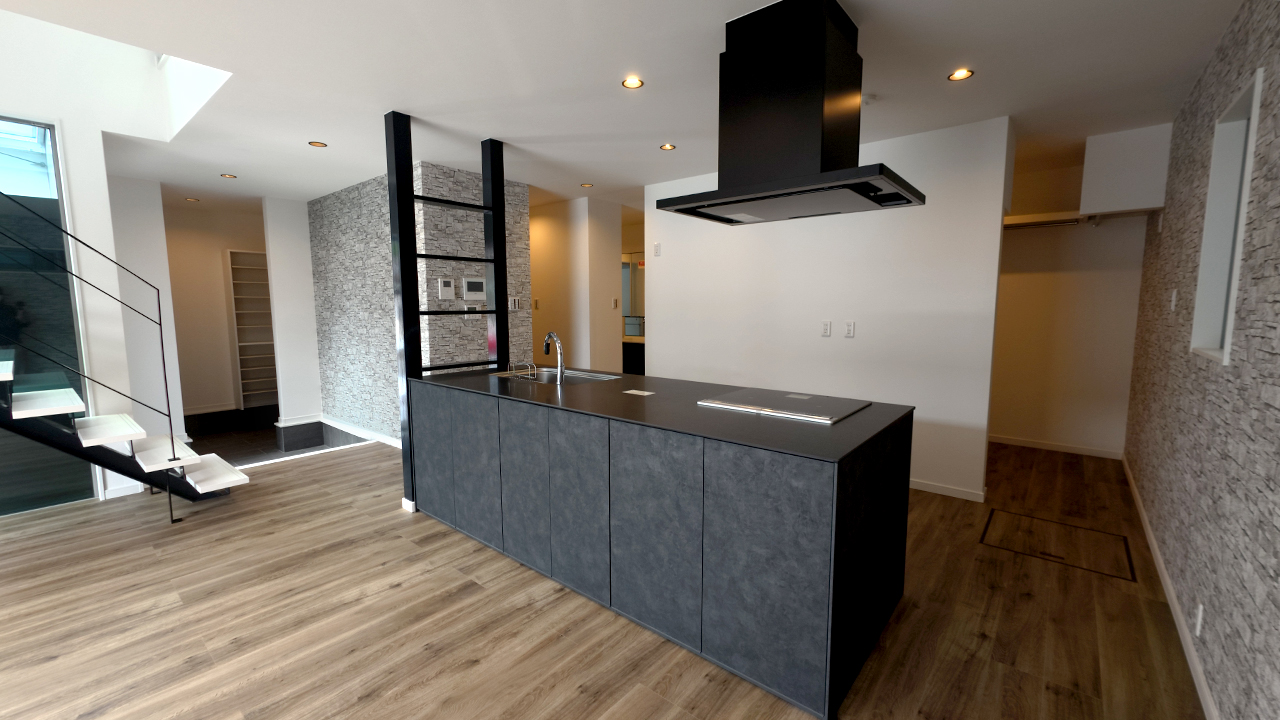 滋賀県大津市稲葉台の注文住宅、京都、注文住宅、工務店、建築士事務所、施工例、工事中、外構、土間、タイル、砂利、パティオ、外観