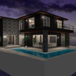 京都市,西賀茂,最大10mの高低差,高台,眺望,プール,擁壁,ホテルライク,ホテルライフ,リゾート,モダン,大開口の窓,高級住宅,擬石,版築塀,螺旋階段,吹き抜け階段,2階玄関