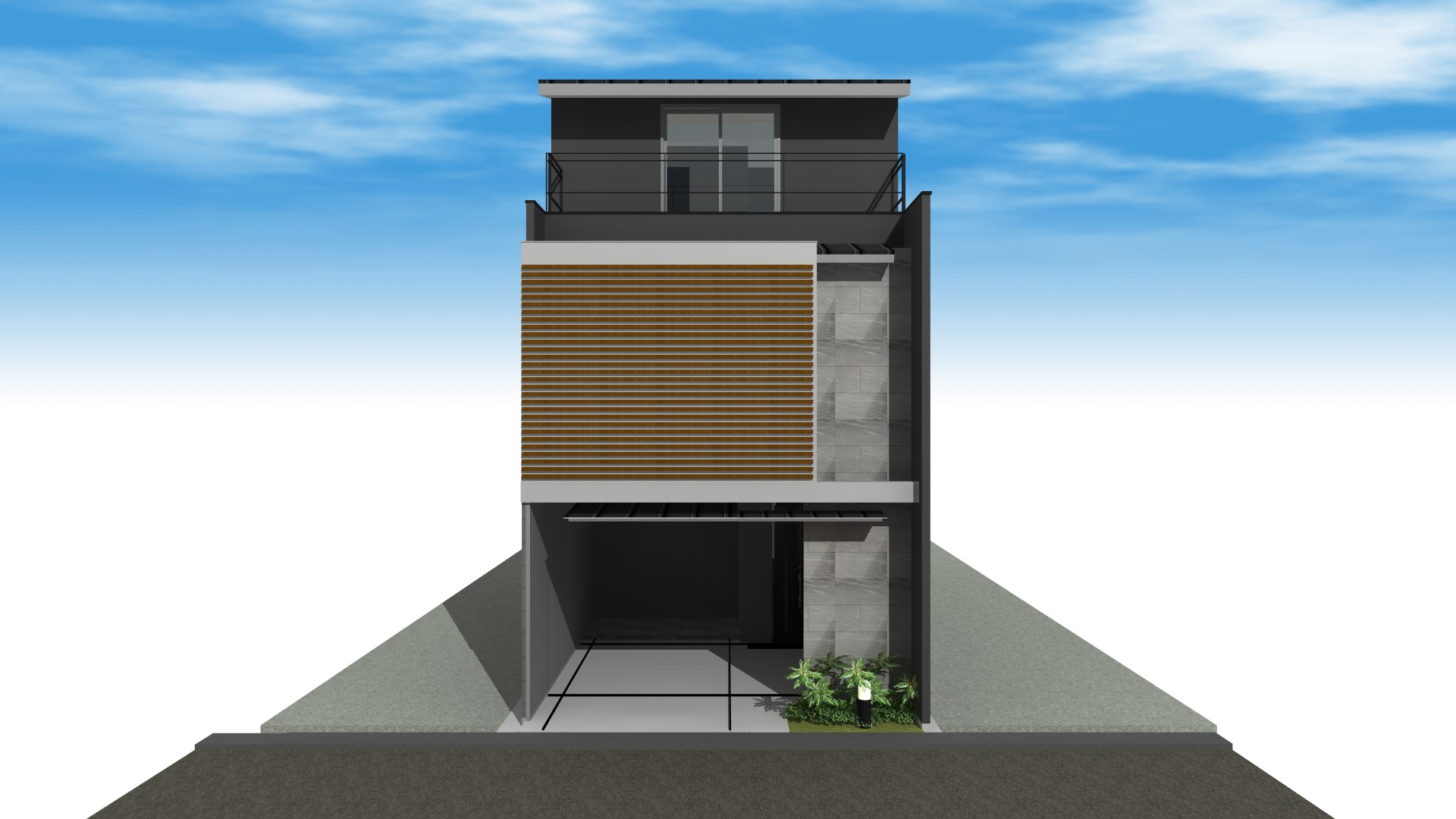 京都の町並みに映える、和×モダンの木造3階建て住宅