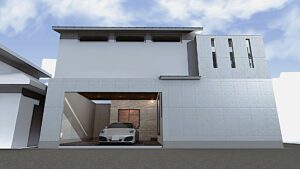 京都市北区の狭小地にRC造ガレージハウス