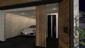 京都市上京区和モダンガレージハウス,玄関